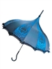 UMBRELLA  PIRATE KING BLUE It features lace and bow details and hook-style handle.