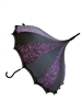 This beautiful umbrella has a Purple Flower Damask. And features lace and bow details and hook-style handle.