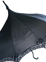 UMBRELLA ROSE DAMASK BLACK WITH BLACK  HILARY'S VANITY