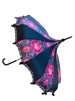 Umbrella Ruby gemstone and jewel design. Plus it features bow details and hook-style handle.