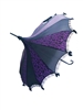 Hilary's Vanity UMBRELLA Small Skull Damask Purple and Black