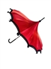 UMBRELLA RED SATIN OG It features lace and bow details with a  hook style handle.