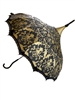 This beautiful umbrella has a Gold Octopus damask pattern. And features lace and bow details and hook-style handle.
