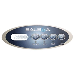 Control Panel, Balboa, Overlay, Mini-Oval LCD ( 1 Pump, Blower, Light)