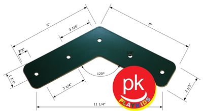 L-Bracket  8 inch Green( Pack of 2 ) 120Â°