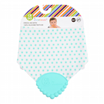 Cotton Drool Bib with waterproof lining and 100% Silicone Teether. No bpa, phthalates, or lead. Stylish and Functional.