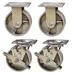 5 Inch Toolbox Casters with Semi Steel Cast Iron Wheels and Brakes