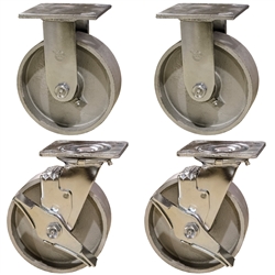 6 Inch Toolbox Casters with Semi Steel Cast Iron Wheels and Brakes