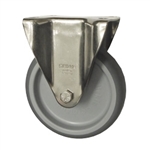 Blickle Stainless Steel Metric Rigid Caster with Top Plate and Rubber Wheel