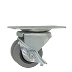 dual wheel low profile caster with brake