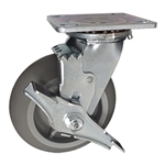 6 Inch Stainless Steel Swivel Caster with Brake Cambro Meal Delivery Cart Replacement