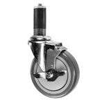 4" Expanding Stem Swivel Caster with Polyurethane Tread and top lock brake