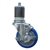 4" Expanding Stem Swivel Caster with Blue Polyurethane Tread and top lock brake