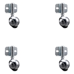 Office chair, furniture and light equipment ball casters with Bright Chrome finish, metal tread wheels and side mount brackets. Stylish, high quality ball caster for chairs, tables, plant stands, ottomans, furniture and light equipment.