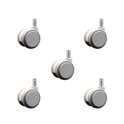 set of five 2 inch gray MRI safe casters