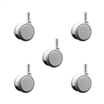 set of five 2-3/8 inch gray MRI safe casters