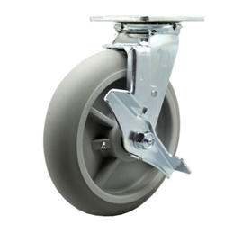 8" Lavex swivel housekeeping cart caster with brake and  Ball Bearings