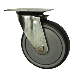 Metric Swivel Caster with Top Plate and Rubber Wheel