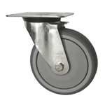 Metric Swivel Caster with Top Plate and Rubber Wheel