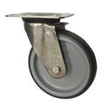 Blickle Stainless Steel Metric Swivel Caster with Top Plate and Polyurethane Wheel