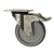 Stainless Steel Metric Swivel Caster with Top Plate, Rubber Wheel and Brake