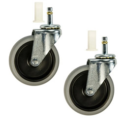 Rubbermaid Janitor Cleaning Cart Front Casters with Socket - Set of 2
