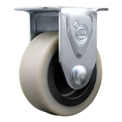 2 inch top plate rigid caster with a thermoplastic rubber tread wheel