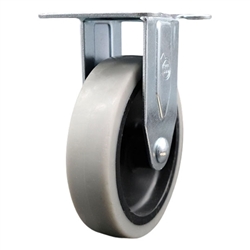 4 inch top plate rigid caster with a thermoplastic rubber tread wheel
