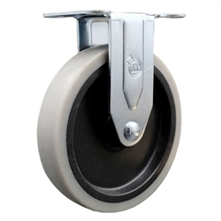 5 inch top plate rigid caster with a thermoplastic rubber tread wheel