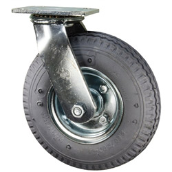 8" Swivel Gray Pneumatic Cart Caster