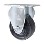Rigid Caster with Rubber Wheel
