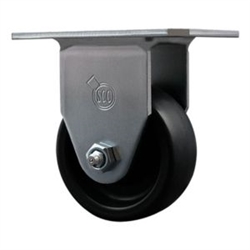 Service Caster #20 Series rigid casters with 3 inch polyolefin wheel feature a bright zinc plated finish.