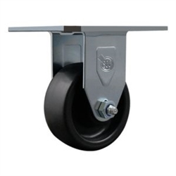 Service Caster #20 Series rigid casters with 3 inch polyolefin wheel feature a bright zinc plated finish.