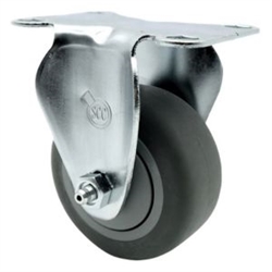 Rigid casters with 3 inch thermoplastic rubber tread wheel