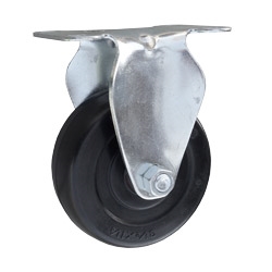 Rigid Caster with Hard Rubber Wheel