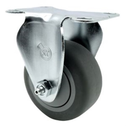 Rigid casters with 3-1/2 inch thermoplastic rubber tread wheel