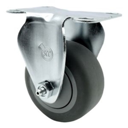 Rigid casters with 3-1/2 inch thermoplastic rubber tread wheel