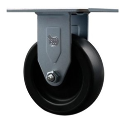 Service Caster #20 Series rigid casters with 4 inch polyolefin wheel feature a bright zinc plated finish.