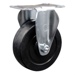 Service Caster #20 Series rigid casters with 4 inch soft rubber wheel.