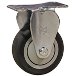 4" Rigid Caster with Thermoplastic Rubber Tread