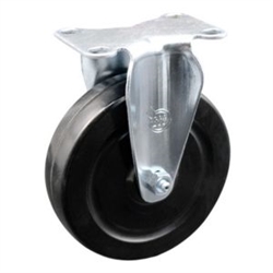 Service Caster #20 Series rigid casters with 5 inch hard rubber wheel.