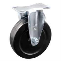 Service Caster #20 Series rigid casters with 5 inch hard rubber wheel.