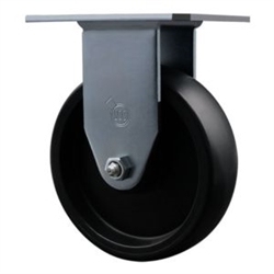 Service Caster #20 Series rigid casters with 5 inch polyolefin wheel feature a bright zinc plated finish.