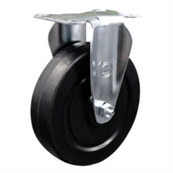 Service Caster #20 Series rigid casters with 5 inch soft rubber wheel.