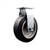 Rigid caster with durable 6 inch diameter by 2 inch wide moldon rubber tread on aluminum core wheel