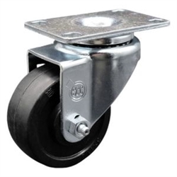 Service Caster #20 Series swivel casters with 3 inch soft rubber wheel.