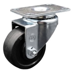 Service Caster #20 Series swivel casters with 3 inch soft rubber wheel.