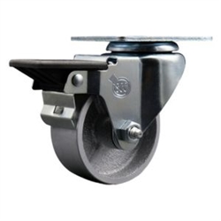 swivel casters with 3 inch semi steel cast iron wheel and posi lock brake