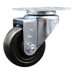 Service Caster #20 Series swivel casters with 3-1/2 inch hard rubber wheel.