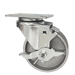 3-1/2 Inch Engine Hoist Swivel Caster with Brake and Semi Steel Cast Iron Wheel